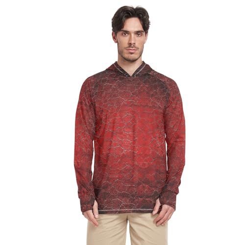 Mens Sun Hoodie Shirts UV Protection Long Sleeve Quick-Dry UPF 50+ Mens Rash Guard UV