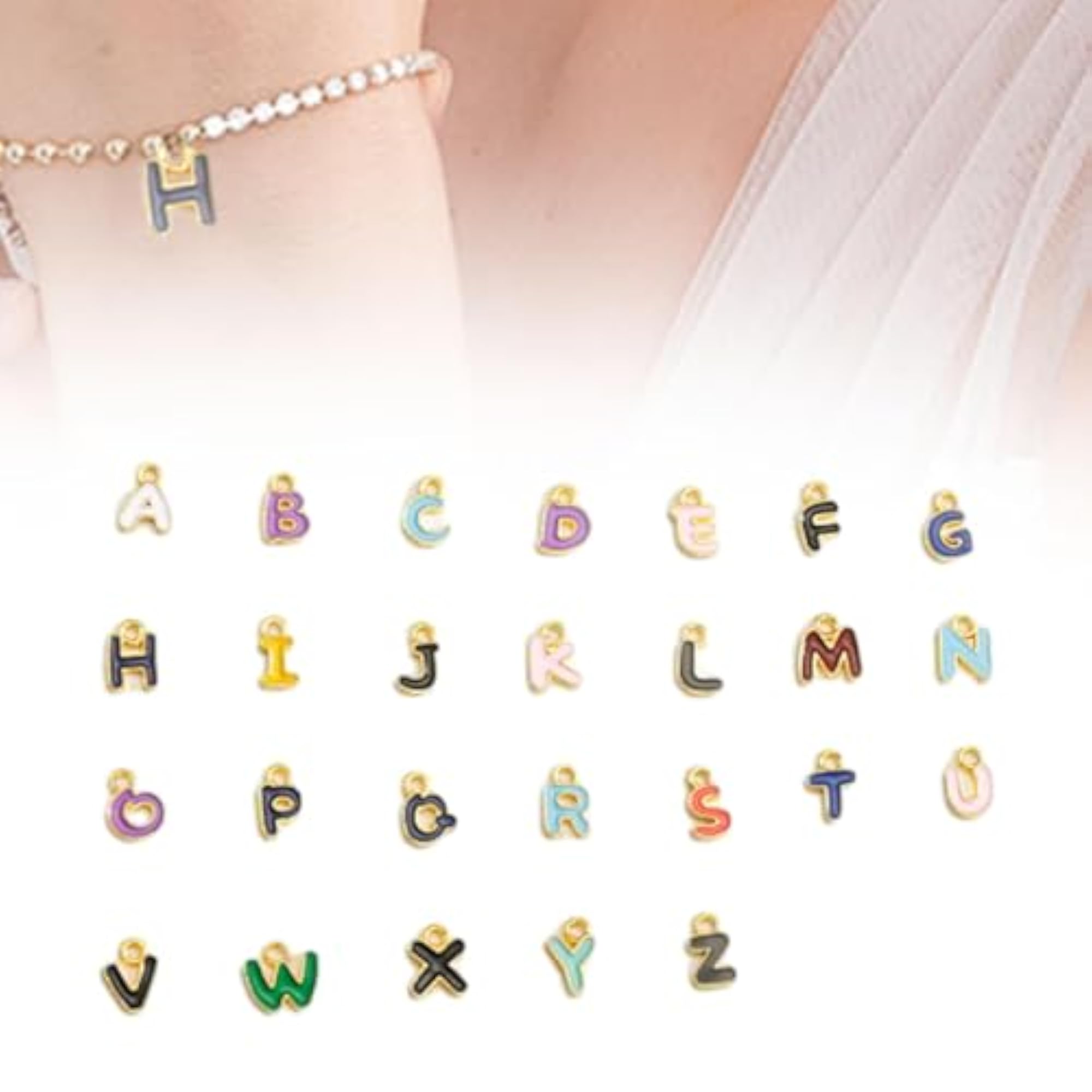Creative Gold Alphabet Charms for Crafts Supplies