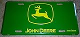 John Deere Yellow Logo On Green Metal License Plate