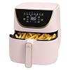Paris Hilton Air Fryer Large 6 Quart Capacity Nonstick Made without PFAS Touchscreen Display 8 in 1 Air Fry Roast Broil Bake Reheat Keep Warm Pizza Dehydrate Dishwasher Safe Pink