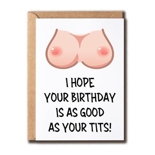 MABSDesigns Your Birthday Is As Good As Your Tits Card - Boob Birthday Card - Dirty - Funny - Breast - Gift For Family Friend - Rude - Boobie