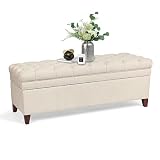 Homebeez 47.6" Inch Storage Ottoman Bench for End of The Bed, Tufted Foot Rest Stool for Living Room