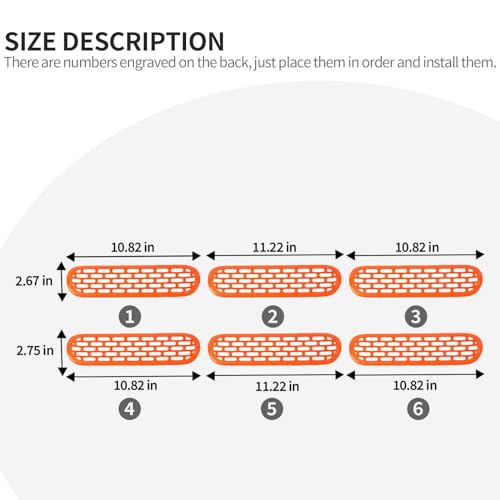 Image of Linskip Oval Grille Inserts Fit for 2021-2025 Ford Bronco, Front Mesh Grille Cover for Bronco Exterior Accessories, Enhancing Vehicle Front Appearance(orange)