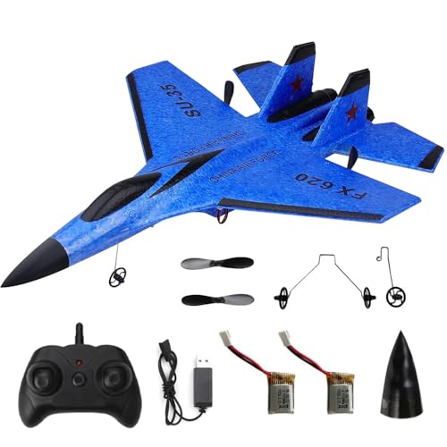 Dhqkqg RC Plane Kids Remote Control Glider Wireless Airplane Toy Blue