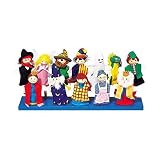goki Fingerpuppen-Set 2 – 12 liebevoll gestaltete Fingerpuppen aus Holz und Stoff, fördert Fantasie, Kreativität und Sprachentwicklung, ideal für Kinder ab 3 Jahren SO 401