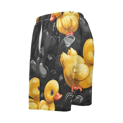 Men's Short Pajama Bottoms Duck Yellow Love Animal Home Casual Sleep Pants2