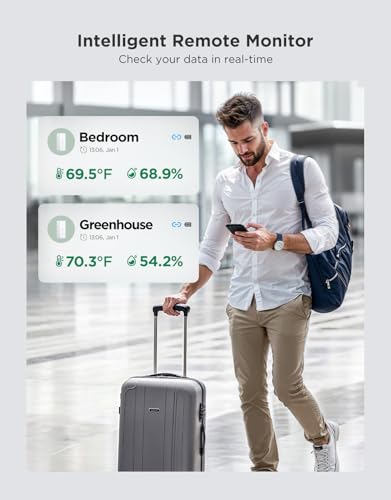 GoveeLife 2.0 WiFi Hygrometer Thermometer 3 Pack, Smart Humidity Temperature Sensor with App Notifications, 2-Year Free Data Storage Export, Temperature Humidity for Bedroom, Wine Cellar, Basements
