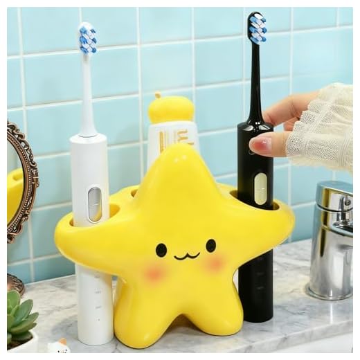 Cartoon Star Electric Toothbrush Holder Space-Saving Waterproof Toothbrush Storage Rack Cute Creative Toothpaste Rack