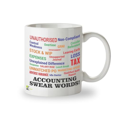 Kruzroyal DZ471 Accounting Swear Words! Funny Novelty Great Gift Idea Coffee Tea Mug | Gift for Accountant, Colleague, ACCA, CIMA | Sarcastic Office Humour, Bookkeeper Present, 11oz