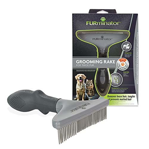 FURminator deShedding-Tool Hund Gröߟe XL Langhaar & Harkenkamm für langhaarige Hunde und Katzen - Bürste zur Vorbeugung von Knoten und verfilzten Haaren