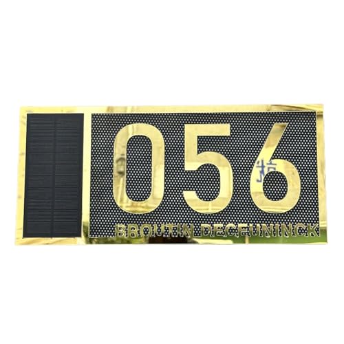 Plaque adresse solaire dorée et personnalisée de haute qualité