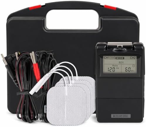 AKMS 8000 TENS EMS 2 Channel Rechargeable Muscle Stimulator Pain Relief ...