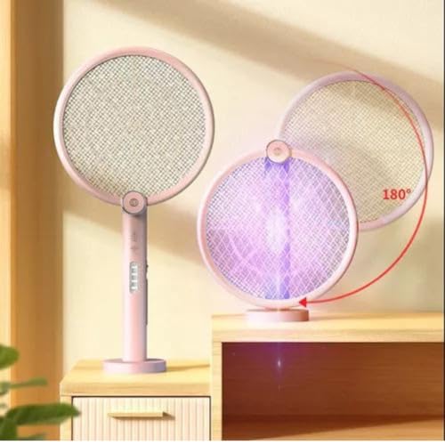 Super Raquete elétrica 2 em 1 Luminaria Armadilha Repelente Luz Led UV Lampada Choque 3000V Mata Mos