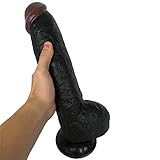 Big thick super pene sucker simulazione pene falso black diamond stallion dispositivo di masturbazione femminile (nero)