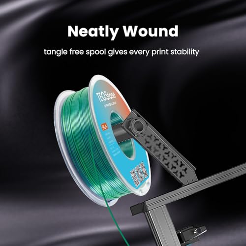 Image of Dual Color Silk PLA Filament 1.75mm Blue Green 1KG, Shiny High Gloss Finish, Seamless Color Transition, Neatly Wound, Accuracy + /-0.02mm Vacuum Packaging