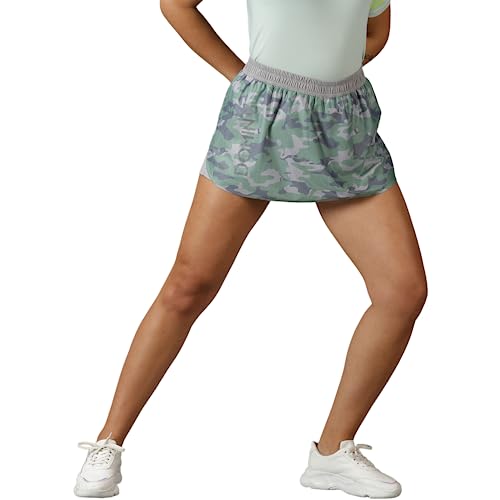 Image of DOMIN8 Basic Shorts for Women | Gym Shorts | Best for Yoga, Training Short for Girls | Casual fit | Grey Camouflage - XS