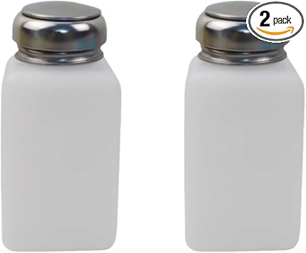200ml 6oz Anti-static ESD Safe One Touch Pump Solvent Bottle with Metal Cap White,2