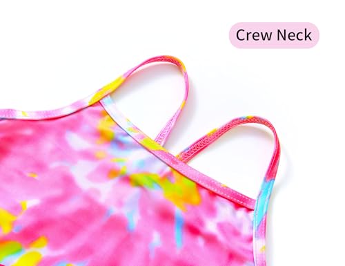 Image of Girls Bathing Suits Colorful Swimsuits with UPF 50 + Sun Protection Sleeveless Toddler Kids One Piece Swimwear