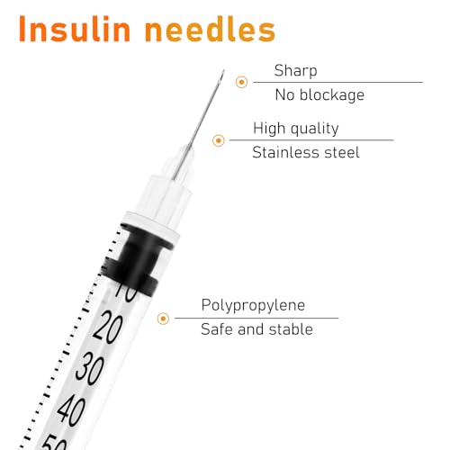 1ml/cc Syringe with 31G 0.3Inch Needle - Orange Syringe (31G-8mm-100Pack)