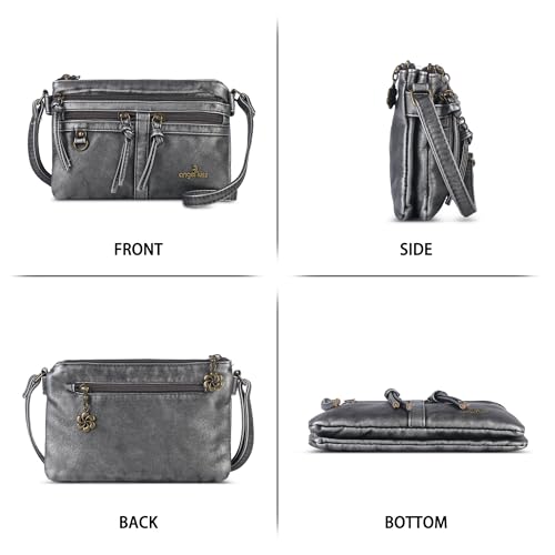 Image of Angel Kiss Small Crossbody Bag for Women Leather Crossbody Purse Triple Compartments Cell Phone Purse Shoulder Bags for Women