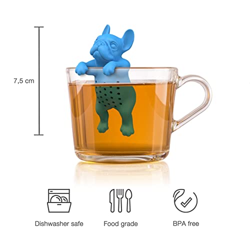 Winkee - Cute Animal Teesieb I Tee Ei für losen Tee I Tea Infuser lustig I Teesieb für Tasse I Gewürzsieb Silikon I Teekugel-Tier-Figur (Good Boy Dog)