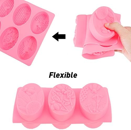 GOTH Perhk 12 Pcs Silicone Soap Making Molds,Silicone Food Grade Soap Making Supplies Soft Non-Stick Cupcake Muffin Baking Pan Mould for DIY Homemade Craft