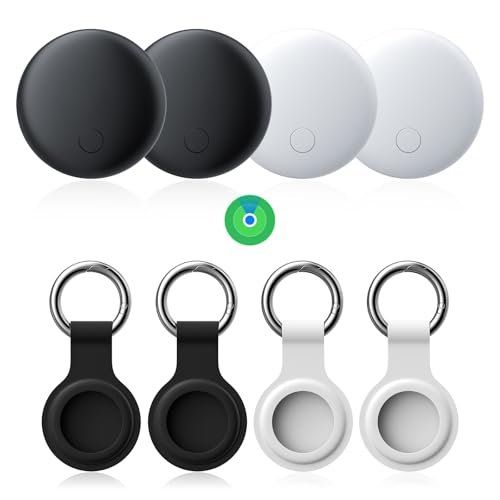 エアタグ airtag(4個セット)紛失防止タグ スマートタグ【2025新登場&MFI認証品&GPS全球超強信号】(Appleの「探す」に対応) IOS専用 スマートトラッカー gps タグ 子供 gps発信機 車両追跡 盗難対策 鍵 財布 超薄 超軽量 小型GPS発信機 追跡タグ 超長持ち 子供/高齢者/ペット見守り PVC(ブラック2個 ホワイト2個)