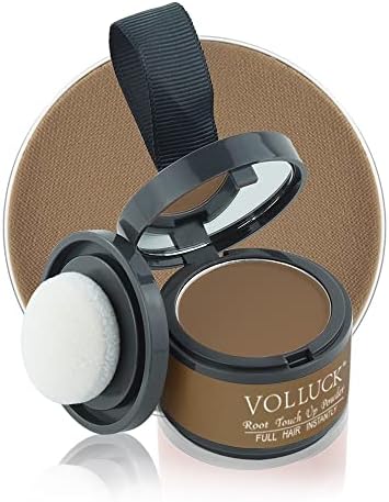 VOLLUCK Root Touch Up Hair Powder Root Cover Up Hairline Shadow Powder Dark Brown for Thinning Hair for Women and Men, Bald Spots, Eyebrows, Beard Line, Dark Blonde (Black)