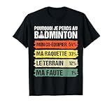 Pourquoi Je Perds Au Badminton Humour Badiste Cadeau Vintage T-Shirt