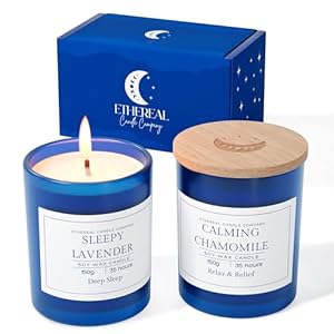 Ethereal Deluxe Candles Gifts for Women & Men – Lavender & Chamomile Scented Candles Gift Set for Relaxation, Relaxation/Birthday/Christmas Gifts for Women & Men.