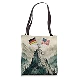 USA and Germany Flags - Historic Mountaintop Victory Tote Bag