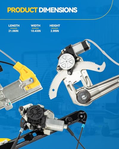 Image of PHILTOP Rear Left Driver Side Power Window Regulator and Motor Assembly Compatible with 2003-2007 Honda Accord Replace 748-044