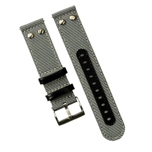 Cong Yi �v���~�A���i���̃i�C���� �L�����o�X �X�g���b�v �n�~���g�� �E�H�b�`�o���h ���X�g�o���h �o���h 20mm 22mm ���X�g�o���h�ƌ݊�������(Gray,22mm)