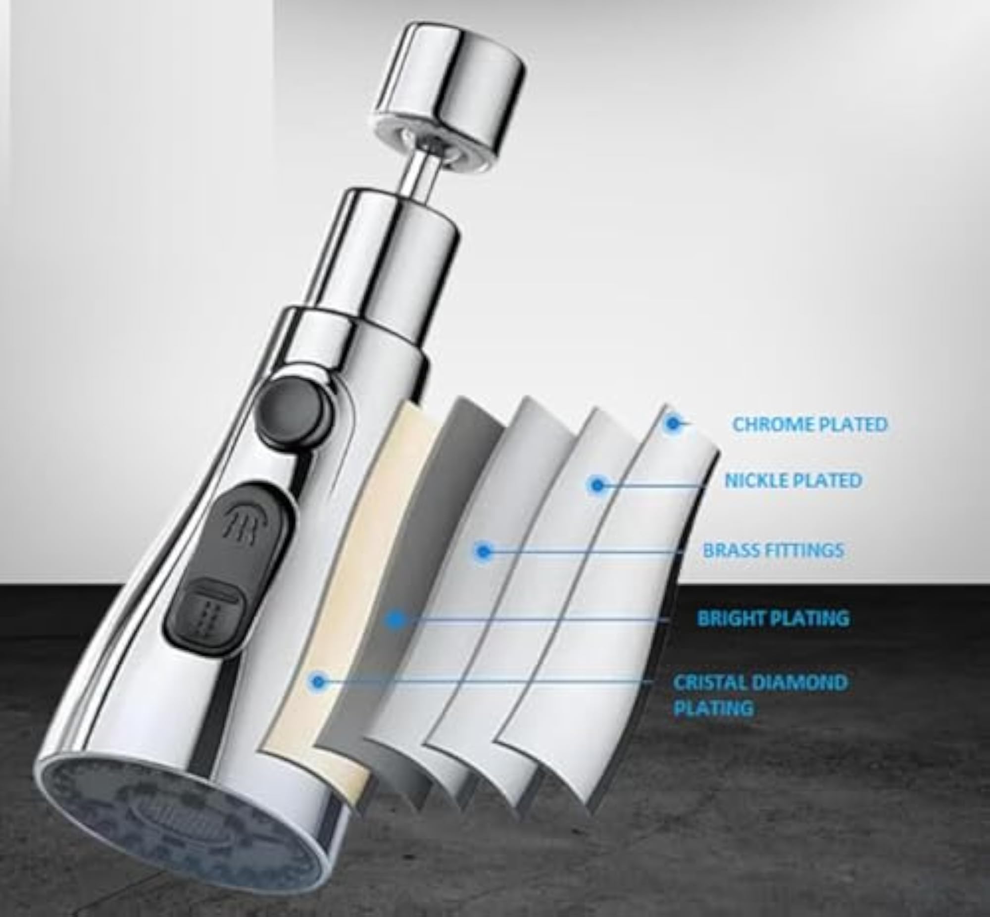 Universal Tap Extender for Kitchen Sink, 3 Function Sprayer