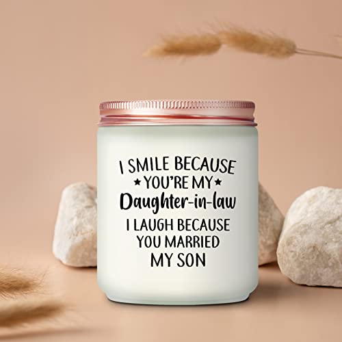 Maybeone Gifts For Daughter In Law - I Smile Because You Are My Daughter In Law - Daughter In Law Gifts For Mothers Day Christmas Day Birthday Wedding Day - Daughter In Law Candle Gifts #TOP4