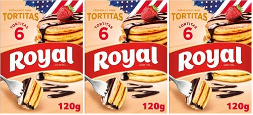 Royal Tortitas, Preparado en Polvo 6 Raciones, Pack 120 g (Paquete de 3)