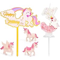 Velas de cumpleaños número 3, velas de unicornio para decoración