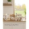 SONGMICS Cabinet Organizer Shelf, Set of 2 Kitchen Counter Shelves, Kitchen Storage, Spice Rack, Stackable, Expandable, Metal and Engineered Wood, Travertine Beige and Cream White UKCS020L01