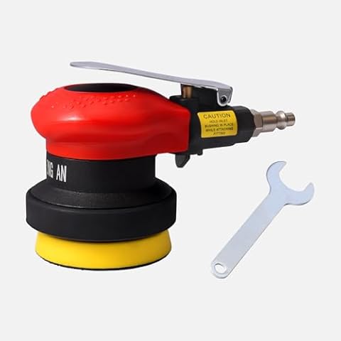ZHONG AN 3inch Random Orbital Sander – Pneumatic Palm Sander For Wood, Composites, Metal Cover
