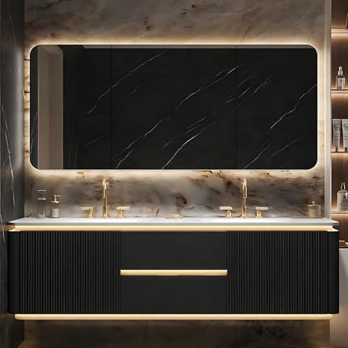 kmnub 60 in Double Bathroom Vanity with Sinks, Double-Sink Bathroom