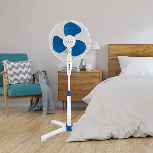 Miniatura 6 de Jocca - Ventilador De Pie 40w 3 Velocidades Cabezal Reclinable Oscilación 90 Diamétro 40cm Altura Ajustable 3 Aspas Silencioso