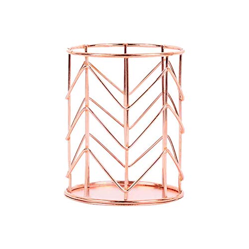 BoburyL Pot de rangement rond creux en fer pour pinceaux de maquillage Cover