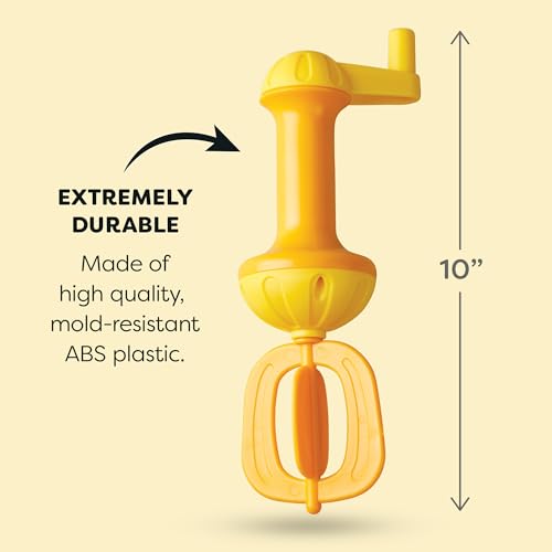 Image of HABA Toddler Bath Toys: Bubble Bath Whisk for Sensory Play, Bubble Maker for Bathtub and Fun Beach and Water Toys for Toddlers, Yellow