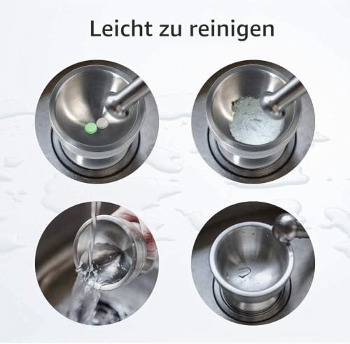 Foto von Edelstahl Mörser mit Stößel Lebensmittelecht Pestle and Mortar Stainless Steel, 10cm (3.9