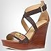 Michael Kors Women's Carmen Wedge Sandal, Brown, 8.0