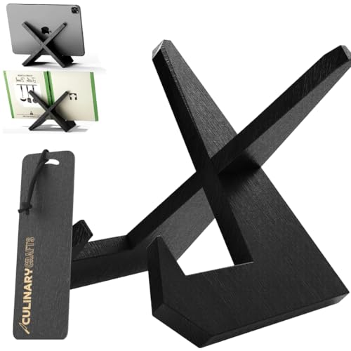 Culinarycrafts Black Wooden Cookbook Tablet Holder