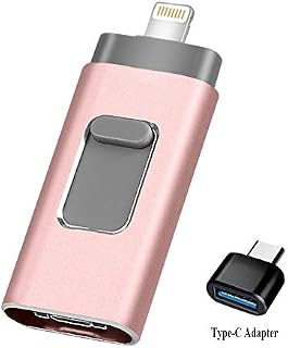 USB Flash Drive 128GB [3-in-1] Compatible iPhone, Kimiandy USB 3.0 Adapter External Storage