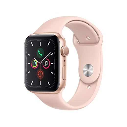 Apple Watch Series 5 (GPS, 40MM) - Gold Aluminum Case with Pink Sand Sport Band (Renewed)