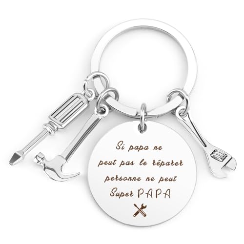 Aridantrp Cadeau Papa Porte Clef Cadeau Noel Papa Cadeaux Fete Des Peres Fête Des Pères Idee Cadeaux pour Papa Fete Des Peres Noel Anniversaire Nouvel An Personnalisé