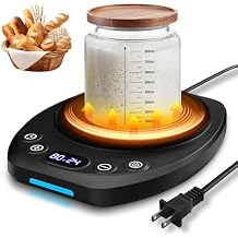 MQFORU Upgrade Sourdough Starter Warmer Mat, Precise 1F Thermostat Control 70-120F, Smart Memory Leavening Pad for Kitchen Sourdough and Bagels, 0-24H Timer with US Plug, C/F Display